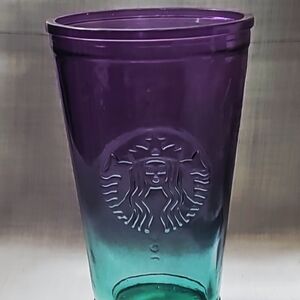 Starbucks Purple-to-Teal Ombre Glass Tumbler Made In Spain